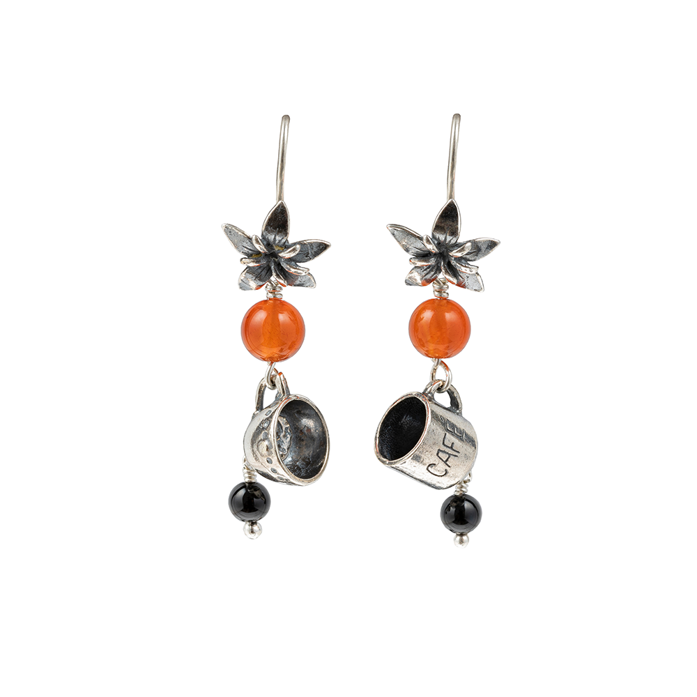 Coffee Flower Earrings Med. and Cups
