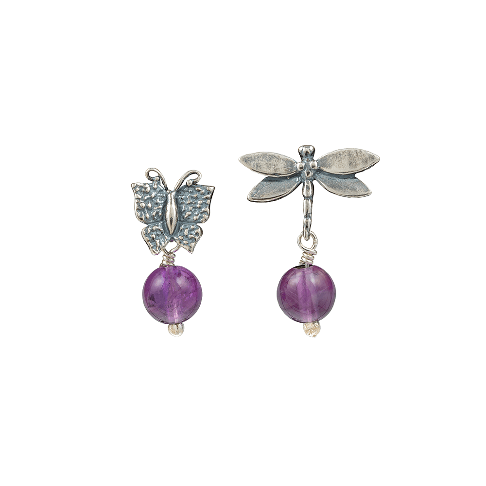 Aretes libélula mini y mariposa mini