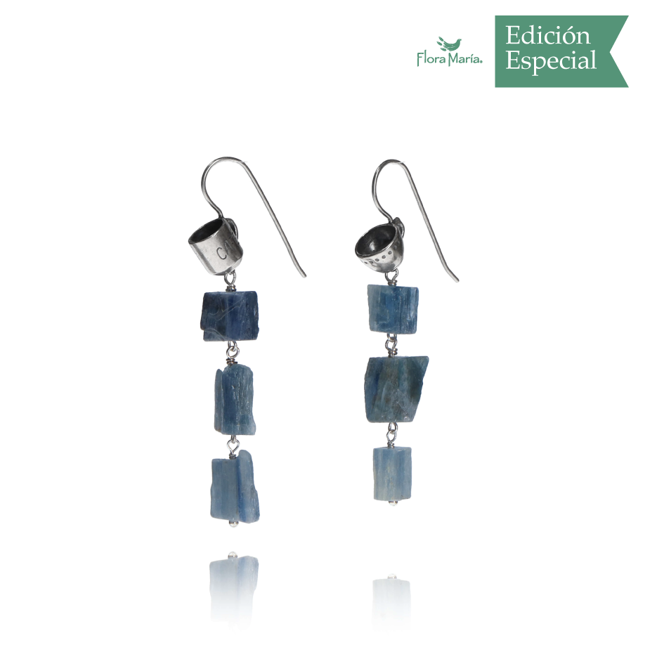 Aretes Tazas de café con kyanita