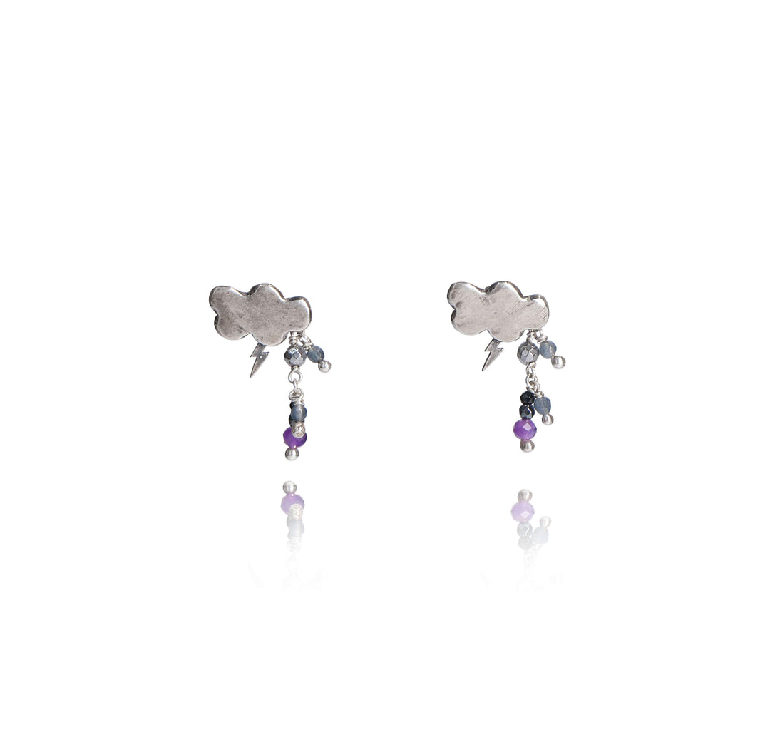 Cloud earrings with rays