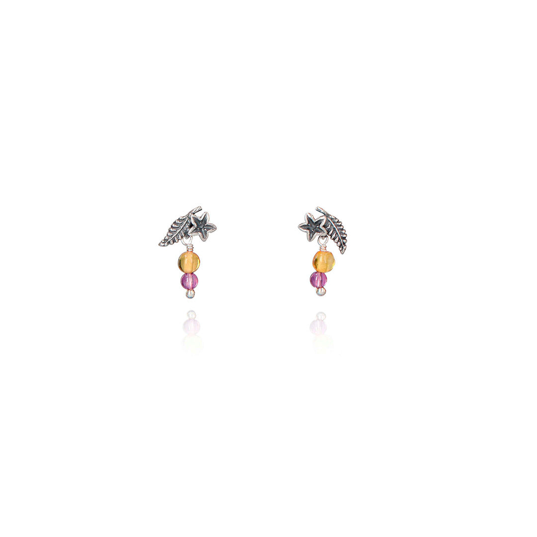 Aretes Hojita y Florecita mini