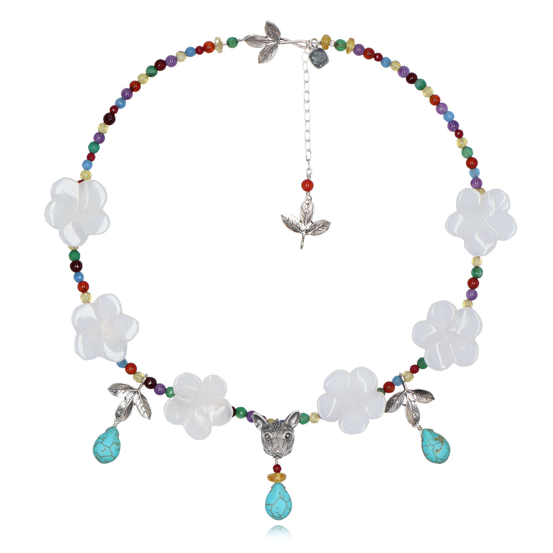 Xoloescuincle Necklace among Flowers